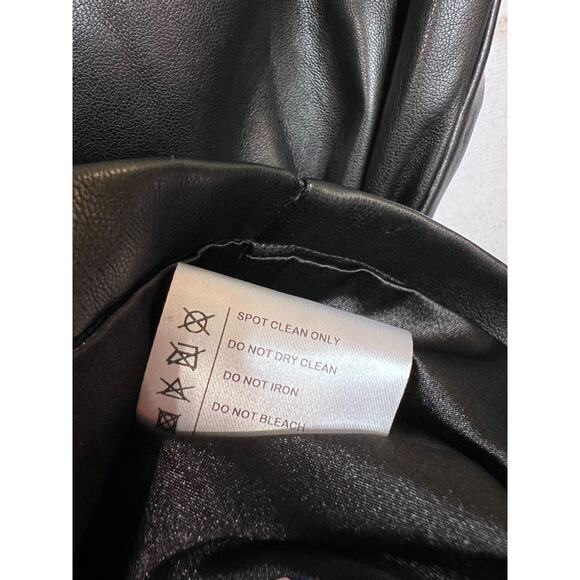Hello Molly Faux Black Leather Dress Size 2 Long Sleeves EUC - Picture 3 of 6